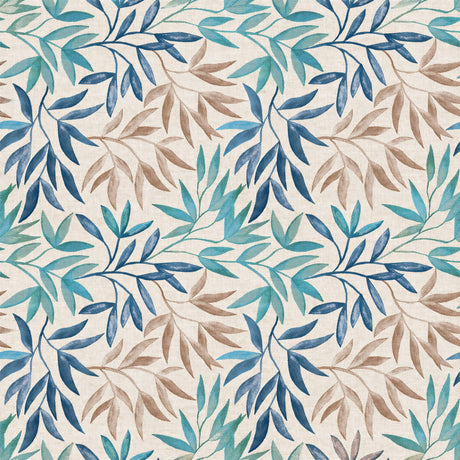 Valeria Blau – abwaschbare Tischdecke mit dekorativem Blattmotiv, Motiv