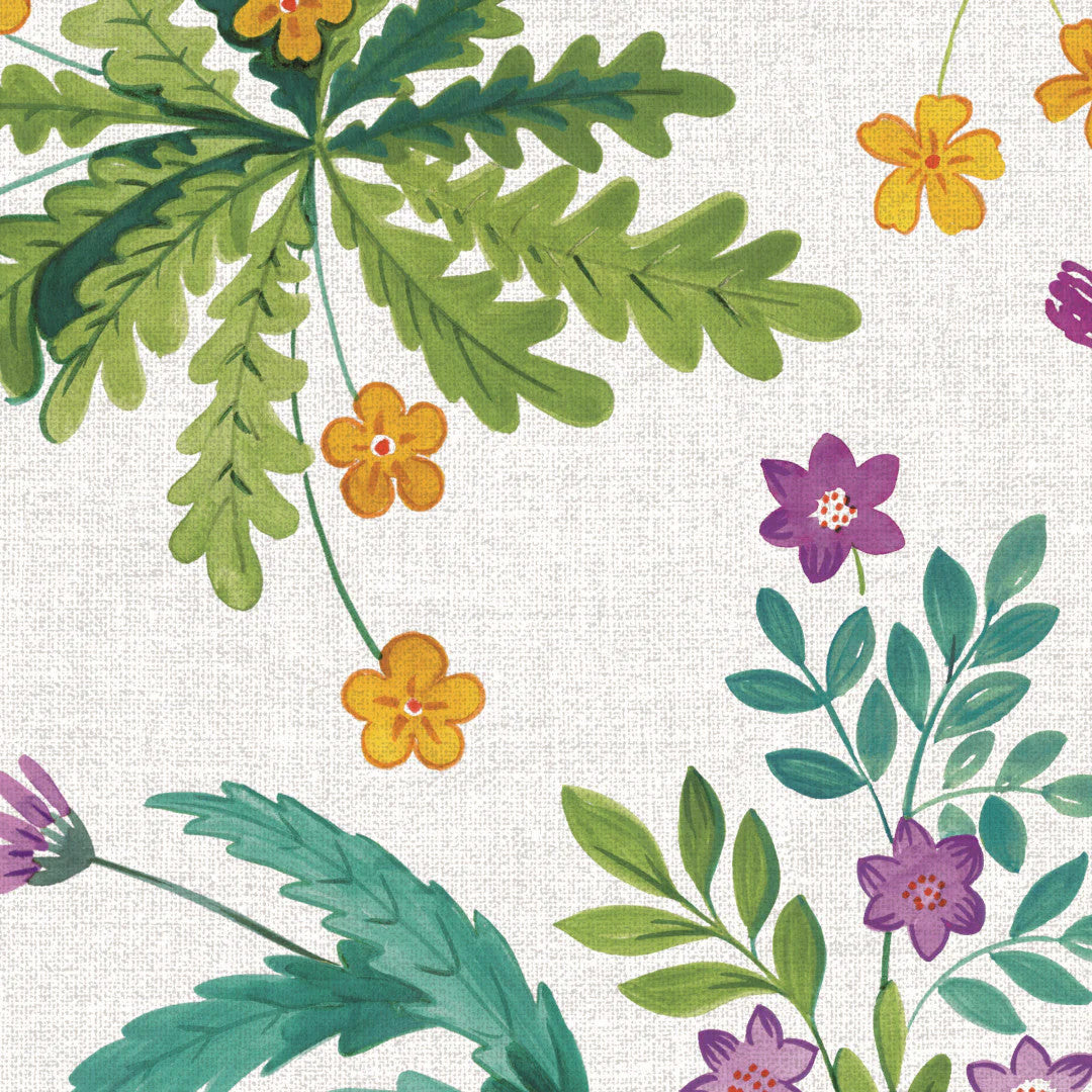 Vild Kløver – Wachstuch Tischdecke mit Blumen und Kräutern, 160 cm breit