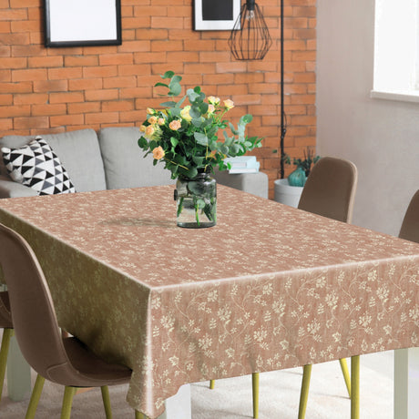 Vintage Blomst Sand – Leicht geprägte Wachstuch Tischdecke, Ambiente