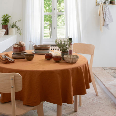 WOW Leinentischdecke, Essence Henna – rund Ø 180 cm, Ambiente
