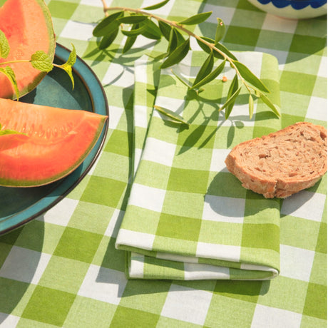 WOW Spring Evergreen – Karierte Stoffservietten 45 x 45 cm (4er-Pack)