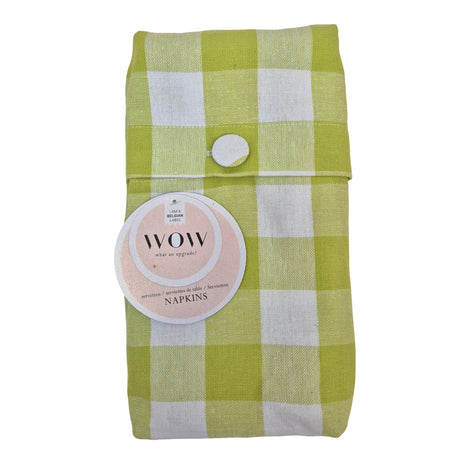 WOW Spring Evergreen – Karierte Stoffservietten 45 x 45 cm (4er-Pack)