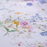 Wildflower Mist – Wachstuch Tischdecke mit Wiesenblumen, Nahaufnahme 1