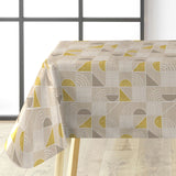 Zelda Luxury Natural - Wachstuch Tischdecke mit grafischem Muster, Ecke