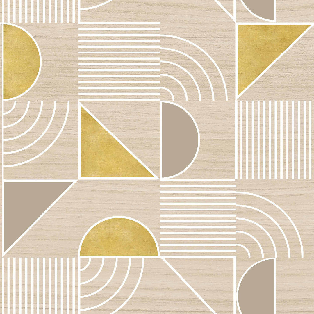 Zelda Luxury Natural - Wachstuch Tischdecke mit grafischem Muster