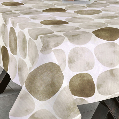 Arapoff Arena - Stonefree Retro 180 cm, abwaschbare Tischdecke in Weiß/Beige