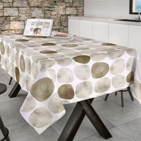 Arapoff Arena - Stonefree Retro 180, abwaschbare Tischdecke in Weiß/Beige