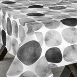 Arapoff Piedra - Stonefree Retro, abwaschbare Tischdecke in Weiß/Grau/Anthrazit - 160 cm