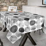 Arapoff Piedra - Stonefree Retro, abwaschbare Tischdecke in Weiß/Grau/Anthrazit - 180 cm