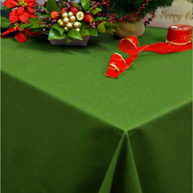 Dali abwaschbare Weihnachtstischdecke, einfarbig grün, 140 cm breit