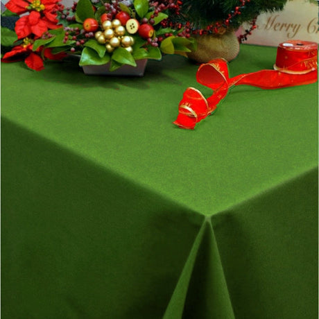 Dali abwaschbare Weihnachtstischdecke, einfarbig grün, 180 cm breit