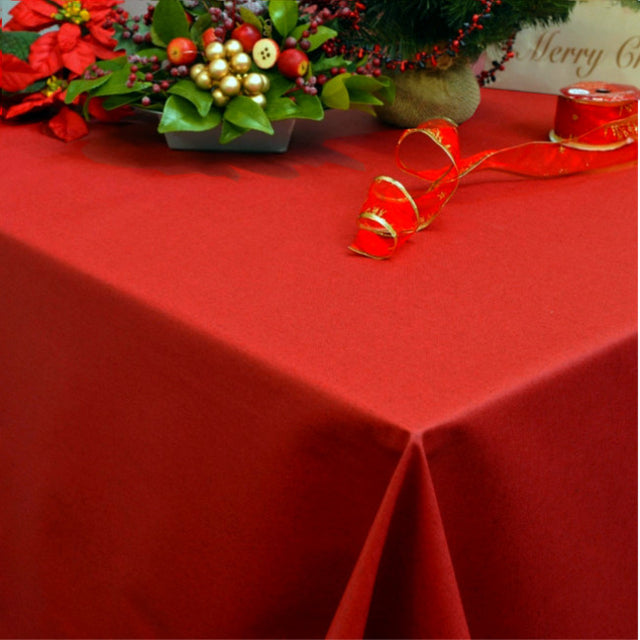 Dali abwaschbare Weihnachtstischdecke, einfarbig rot, 160 cm breit
