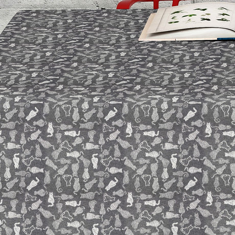 Dumond Anthrazit - jacquardgewebte abwaschbare Tischdecke, 180 cm breit