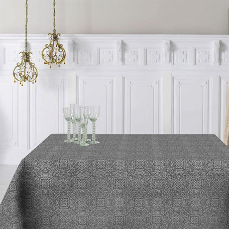 ARP Stahlgrau, jacquardgewebte abwaschbare Tischdecke, 160 cm breit