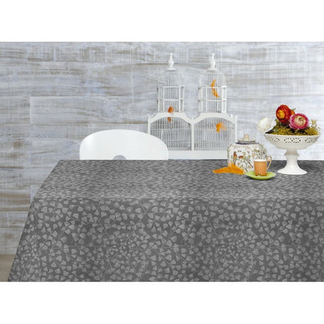 Bonard Anthrazit, jacquardgewebte abwaschbare Tischdecke, 140 cm breit