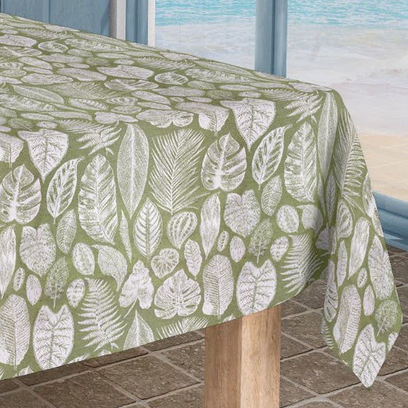 Eddy Selva Grün, jacquardgewebte abwaschbare Tischdecke, 180 cm breit