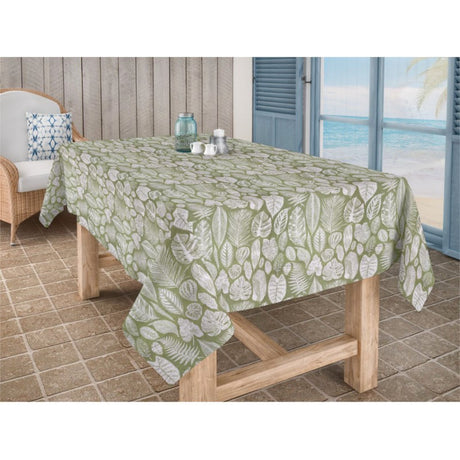 Eddy Selva Grün, jacquardgewebte abwaschbare Tischdecke, 140 cm breit