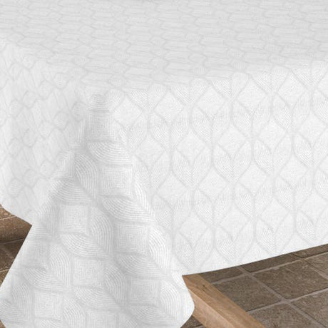 Abwaschbare Tischdecke Jacquard Manno Blanco 160