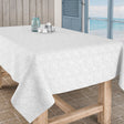 Manno Blanco, jacquardgewebte abwaschbare Tischdecke, 180 cm breit
