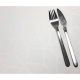 Manno Blanco, jacquardgewebte abwaschbare Tischdecke, 180 cm breit