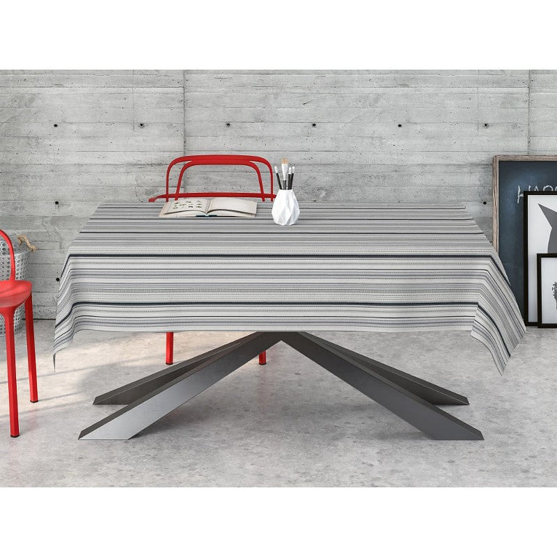Jasper Johns, abwaschbare Tischdecke mit Streifen in gräulichen Tönen, 160 cm breit