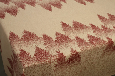 Weihnachtstischdecke Tannen Rot, abwaschbare Tischdecke mit schöner grafischer Landschaft
