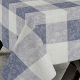 Millet Gris - Abwaschbare Tischdecke mit Chrysanthemen in Quadraten, 160 cm breit