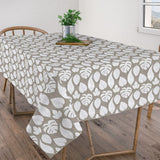 Velez - Abwaschbare Tischdecke mit weißen Blättern