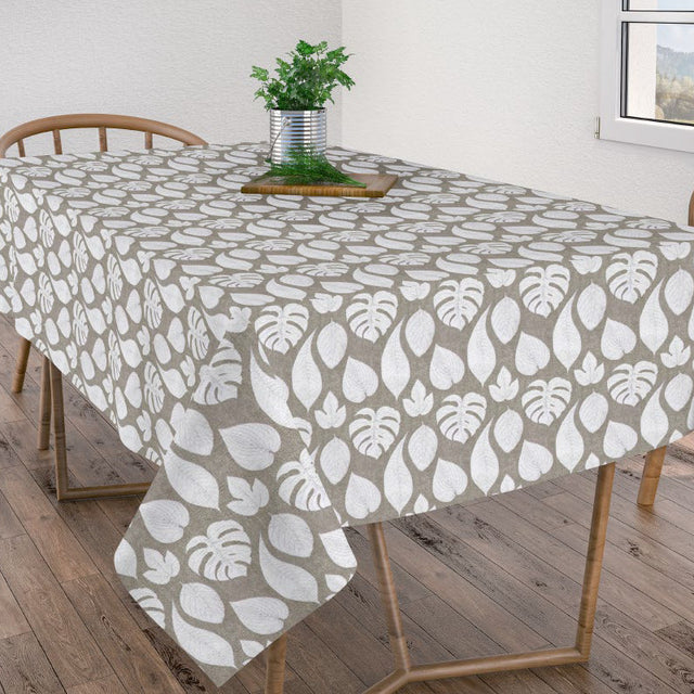 Abwaschbare Tischdecke Velez mit wilden Blättern 160 cm