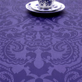 Visconti Jacquard Blau - Gewebte abwaschbare Tischdecke mit schönem klassischem Muster - 160 cm breit