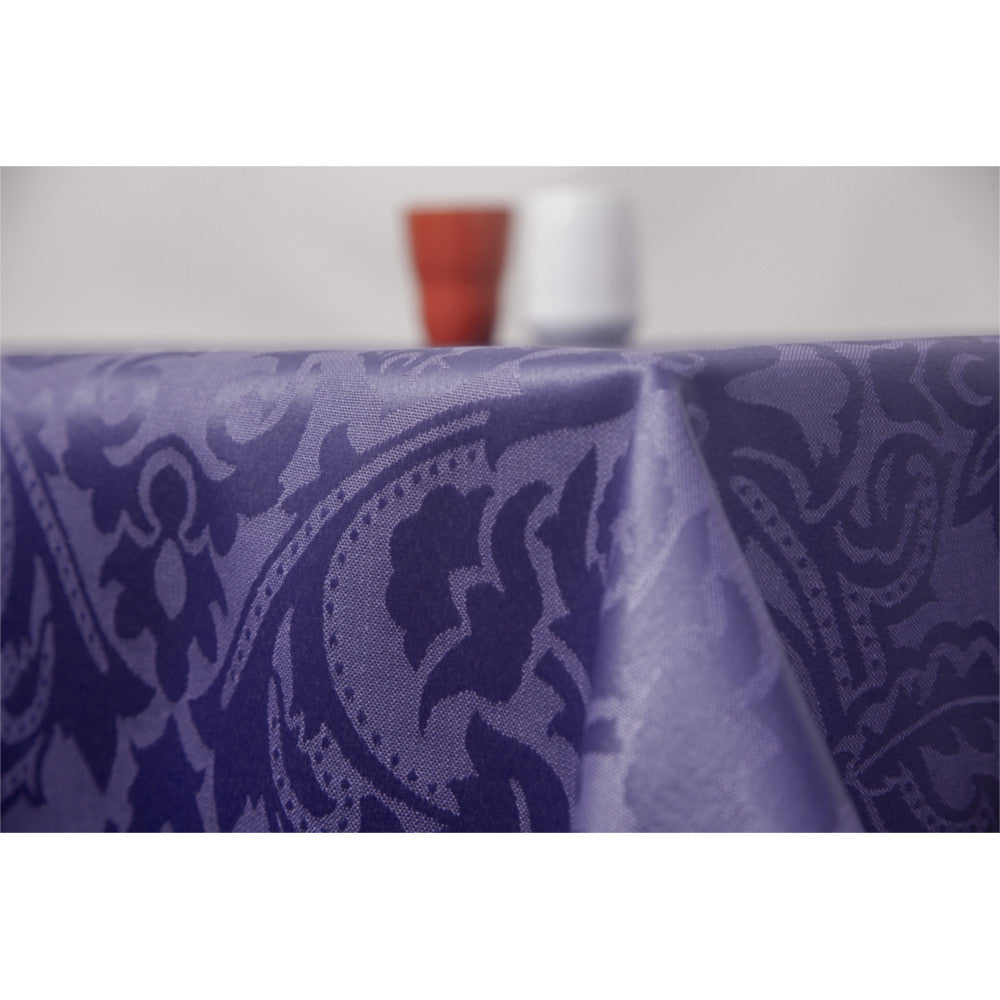 Visconti Jacquard Blau - Gewebte abwaschbare Tischdecke mit schönem klassischem Muster - 160 cm breit