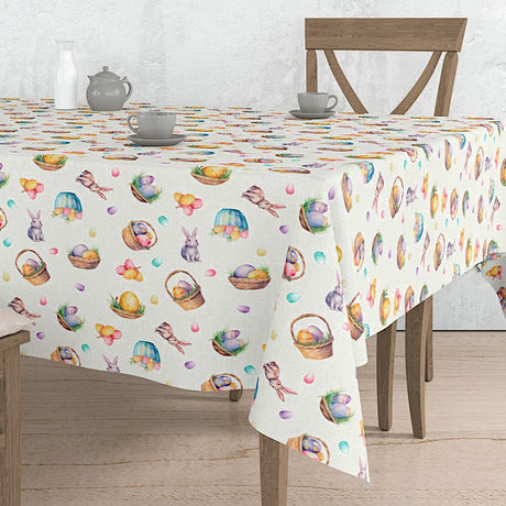 Alba Natur - Abwaschbare Tischdecke mit Ostermotiven