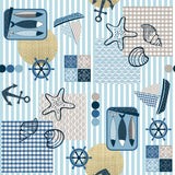 Alt Godt fra Havet - Wachstuch Tischdecke mit maritimen Motiven