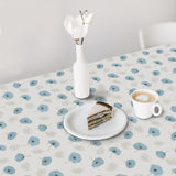 Amapolas Blue – Wachstuch Tischdecke mit feinen blauen Mohnblumen