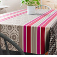Amelle Taupe, Wachstuch Tischdecke mit klassischen französischen Streifen