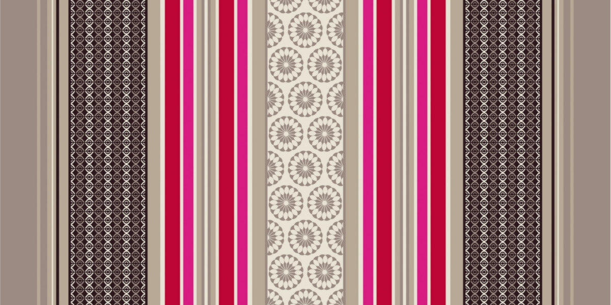 Amelle Taupe, Wachstuch Tischdecke mit klassischen französischen Streifen