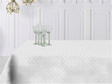 Amigoni Blanco – jacquardgewebte abwaschbare Tischdecke, 160 cm