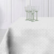 Amigoni Blanco – jacquardgewebte abwaschbare Tischdecke, 160 cm