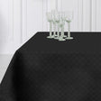 Amigoni Schwarz – jacquardgewebte abwaschbare Tischdecke mit dezentem Fächermuster