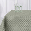 Amigoni Staubgrün abwaschbare Tischdecke mit Fächermuster 140