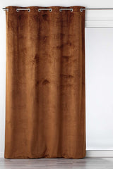 Analia geprägter Velours Braun – Verdunkelungsvorhang 140 x 240 cm