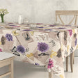 Antique Lila – romantische abwaschbare Tischdecke hellbeige
