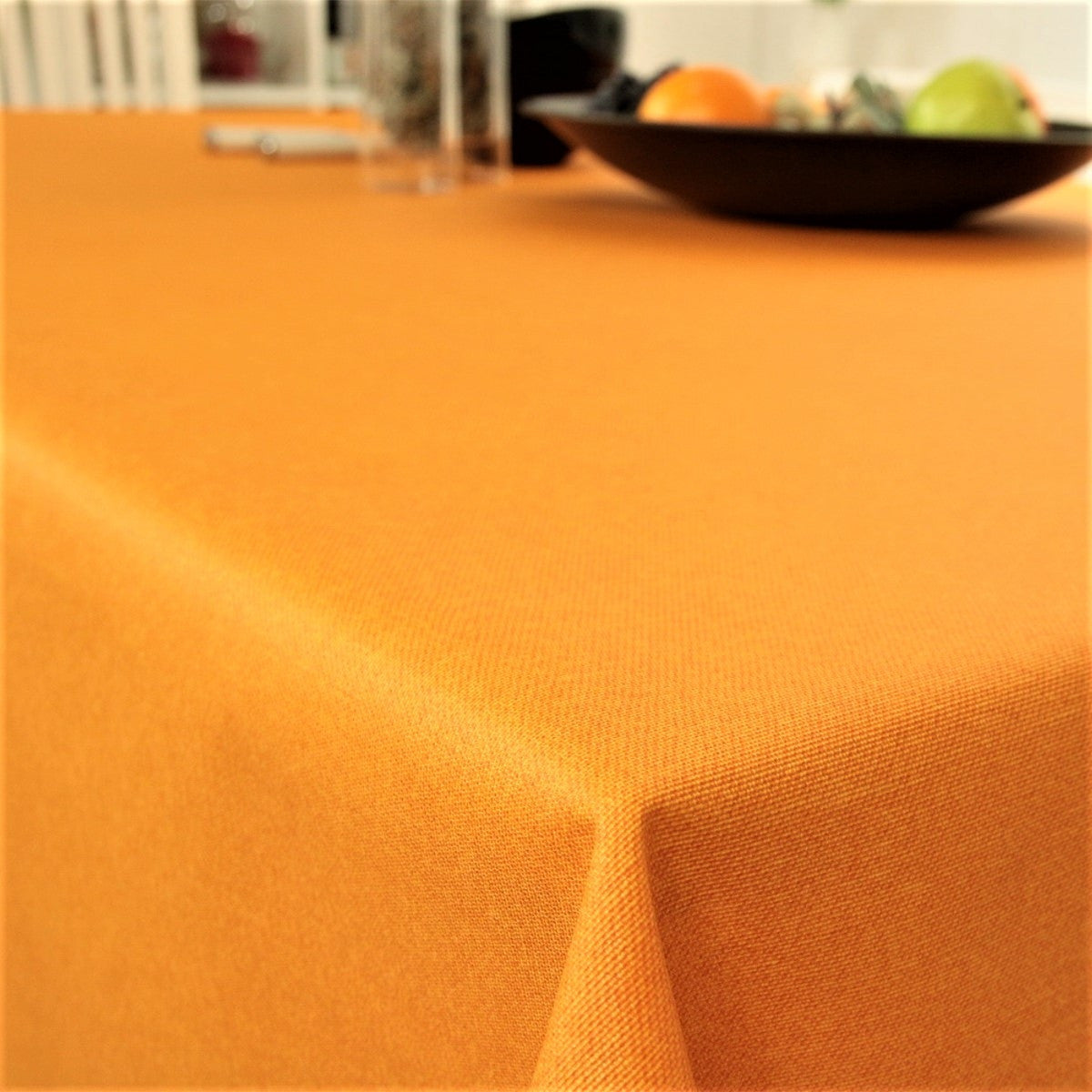 Einfarbige abwaschbare Tischdecke Orange - Dali 180 cm breit