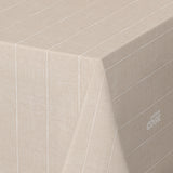 Balance Cake - 160 cm breite Wachstuch Tischdecke mit gestreiftem Muster in Beige