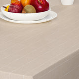 Balance Cake - 160 cm breite Wachstuch Tischdecke, gestreift, beige