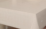 Balance Cake - 160 cm breite Wachstuch Tischdecke mit gestreiftem Muster in Beige