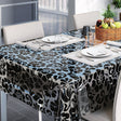 Barock, mattierte Tischfolie transparent mit schwarzen Blumen