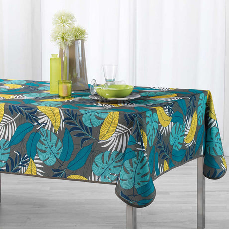 Beauty Jungle Khaki/Gelb, fleckabweisende Tischdecke, 150 x 240 cm