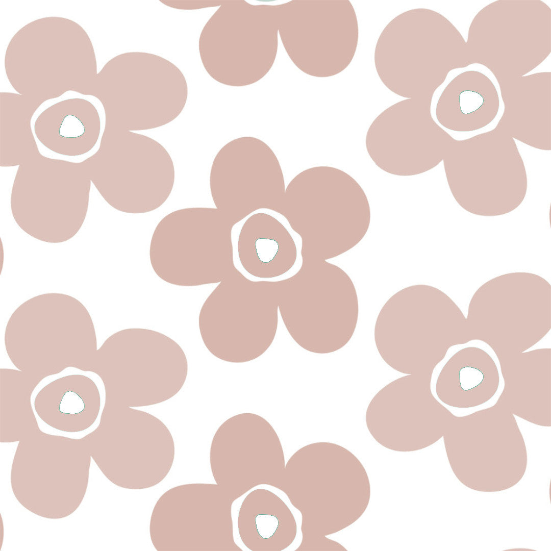 Big Flower Rosenwood - Lola Wachstuch Tischdecke, große Blumen in Beige