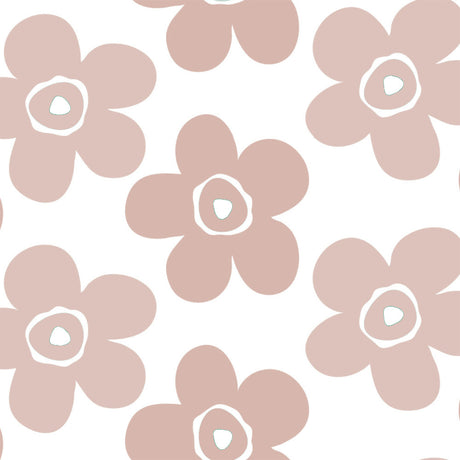 Big Flower Rosenwood - Lola Wachstuch Tischdecke, große Blumen in Beige